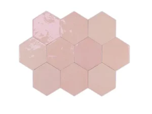 Керамическая плитка для стен WOW ZELLIGE HEXA Pink 10