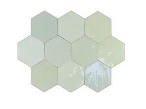 Керамическая плитка для стен WOW ZELLIGE HEXA Mint 10