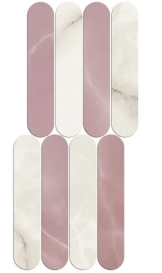 Мозаика ATLAS CONCORDE RUSSIA SYMPHONYX / СИМФОНИКС Crystal Rose Mosaic Ellipse Polished 56x23