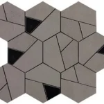 Мозаика ATLAS CONCORDE BOOST Smoke Mosaico Hex Black 25x28