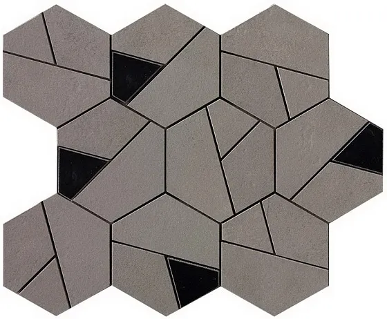 Мозаика ATLAS CONCORDE BOOST Smoke Mosaico Hex Black 25x28