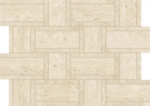 Мозаика ATLAS CONCORDE MARVEL TRAVERTINE Sand Mosaico Basketweave 35x46