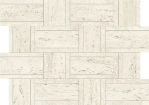 Мозаика ATLAS CONCORDE MARVEL TRAVERTINE White Mosaico Basketweave 35x46