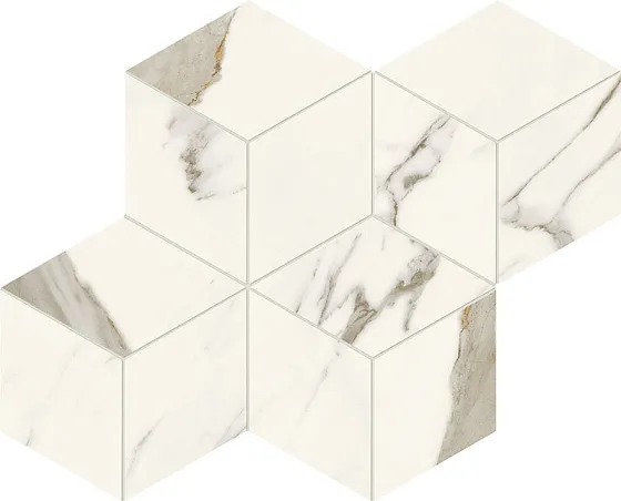 Мозаика ATLAS CONCORDE MARVEL X Calacatta Sublime Mosaico Esagono Silk 30x35 - Керамика